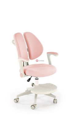 CentrMebel | Дитяче крісло обертове з підніжкою в тканині PANCO (рожевий) 1