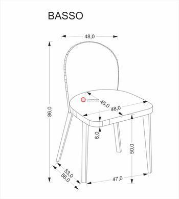 CentrMebel | Стілець обідній у тканині BASSO (бежевий) 12