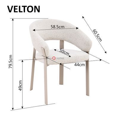 CentrMebel | Стілець обідній в тканині VELTON (бежевий) 10