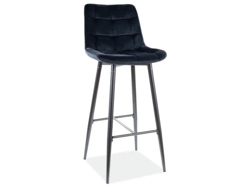 CentrMebel | Барный стул бархатный CHIC H-1 VELVET (черный) 1