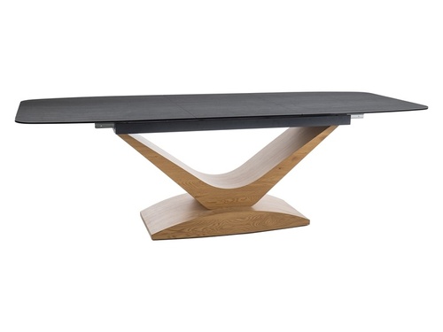 CentrMebel | Стол обеденный прямоугольный раскладной керамический DOLCE CERAMIC 180(240)х95 (серый мрамор) 1