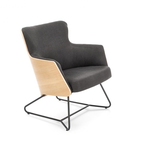 CentrMebel | Кресло для отдыха CHILLOUT (темно-серый/дуб натуральный) 1