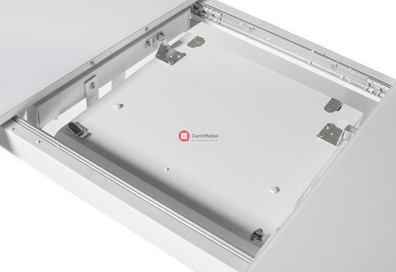 CentrMebel | Стіл обідній розкладний скляний з МДФ білий сатин DAOSUN DT 859 3