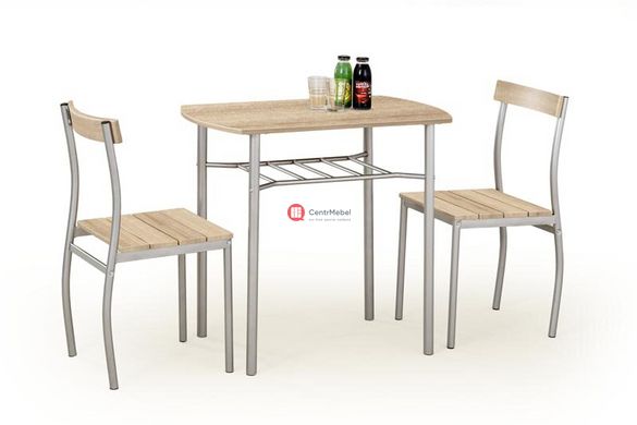 CentrMebel | Комплект мебели обеденный LANCE стол + 2 стула (дуб сонома) 1