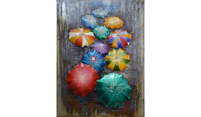 CentrMebel | Фреска металлическая Umbrellas(мульти) 1