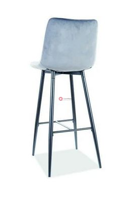 CentrMebel | Барний стілець велюровий CHIC H-1 VELVET (сірий) 2