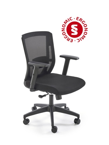 CentrMebel | Офісне крісло для персоналу в тканині PAREDES (чорний) 1