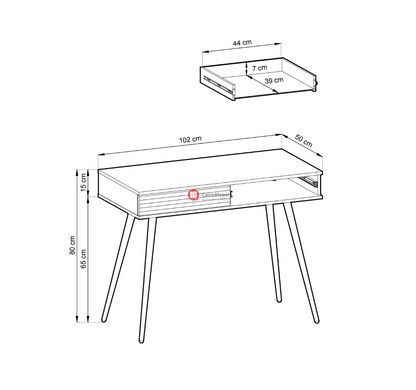 CentrMebel | Туалетний столик ORO MDF Білий/Золотий каркас 4