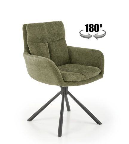 CentrMebel | Стул обеденный поворотный в ткани K-495 (оливковый) 1