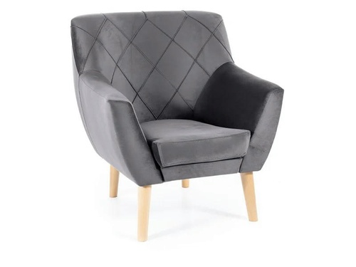 CentrMebel | Кресло мягкое KIER 1 VELVET (серый) 1