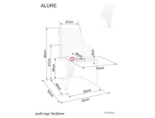 CentrMebel | Стілець обідній велюровий ALURE (бежевий) 5
