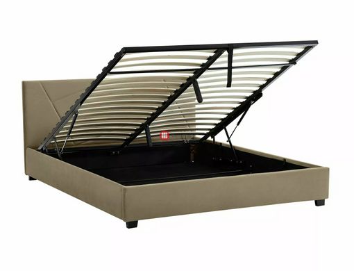 CentrMebel | Ліжко двоспальне велюрове з підйомним механізмом 160x200 Columbia Velvet (бежевий) 4