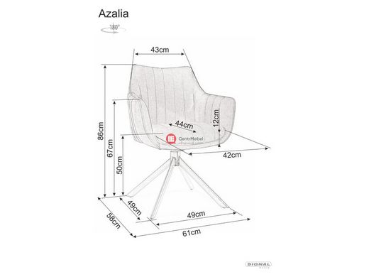 CentrMebel | Стілець обідній обертовий в екошкірі AZALIA (чорний) 6