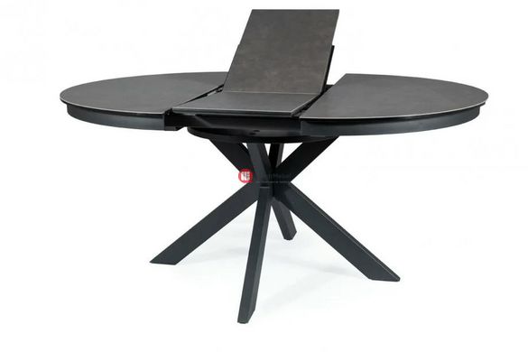 CentrMebel | Стол обеденный раскладной керамический круглый 120160х120 серый мрамор 9