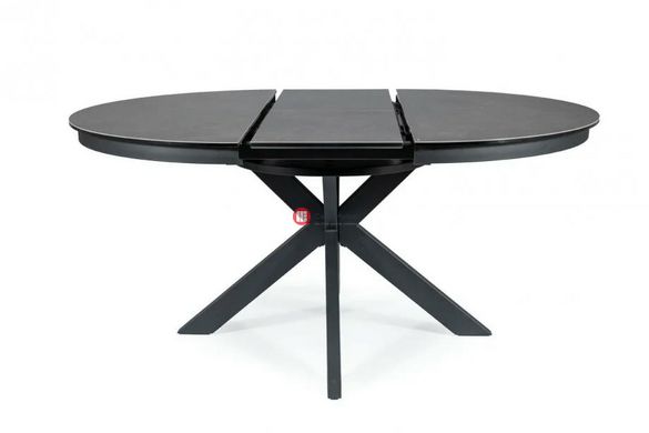 CentrMebel | Стол обеденный раскладной керамический круглый 120160х120 серый мрамор 10