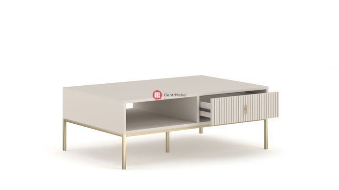 CentrMebel | Журнальный столик с ящиками в гостинную NOVA II Gold L-104 (кашемир) 2