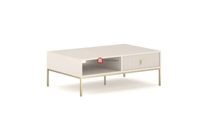 CentrMebel | Журнальный столик с ящиками в гостинную NOVA II Gold L-104 (кашемир) 1