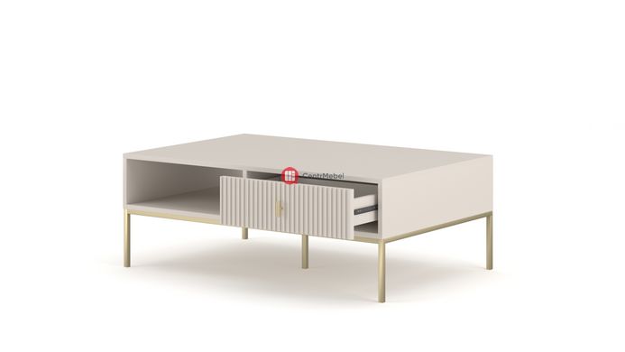 CentrMebel | Журнальный столик с ящиками в гостинную NOVA II Gold L-104 (кашемир) 7