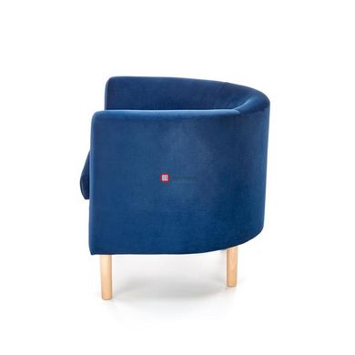 CentrMebel | Крісло для відпочинку CLUBBY 2 (темно-синій/натуральний) 2