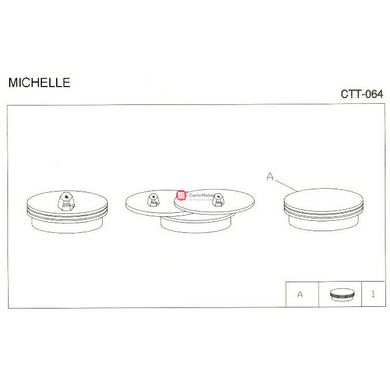 CentrMebel | Стіл журнальний Michelle (білий / сірий) 3