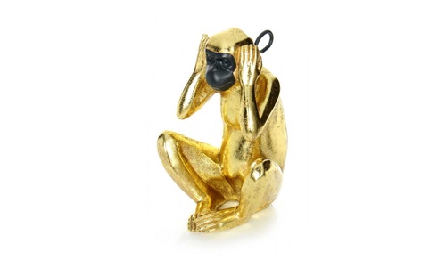 CentrMebel | Скульптура Monkey KM210 Black/Gold (чорний; золотий) 1