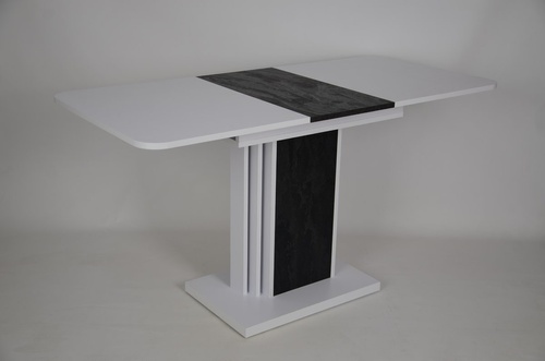 CentrMebel | Стол обеденный прямоугольный раскладной из ЛДСП SOLO 110(145)X69 (белый) 1
