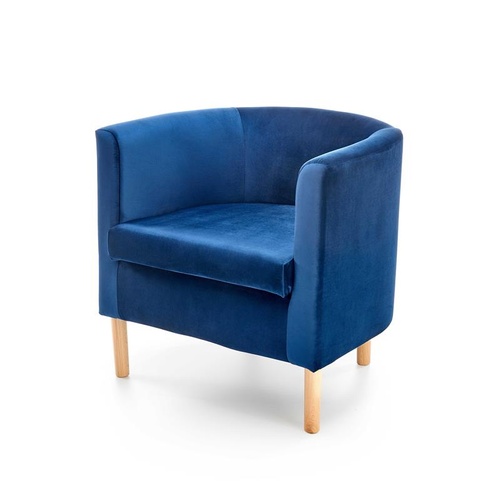 CentrMebel | Крісло для відпочинку CLUBBY 2 (темно-синій/натуральний) 1