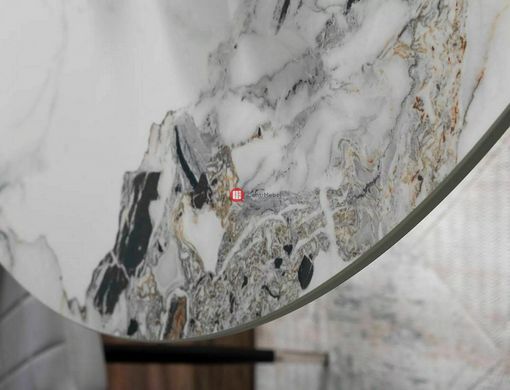 CentrMebel | Стіл обідній круглий нерозкладний керамічний Murano Ø 90 (білий мармур) 3