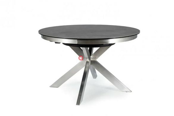 CentrMebel | Стол обеденный раскладной керамический круглый 120160х120 серый мрамор 6