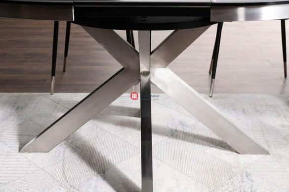 CentrMebel | Стол обеденный раскладной керамический круглый 120160х120 серый мрамор 13