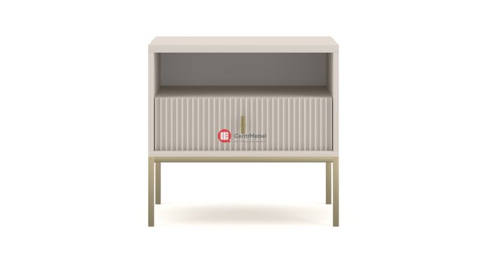 CentrMebel | Тумба прикроватная с ящиком для спальни NOVA II Gold S-54 (кашемир) 4