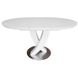 CentrMebel | Стіл обідній круглий розкладний скляний Opera Matt White 110(140)х110 (білий) 3