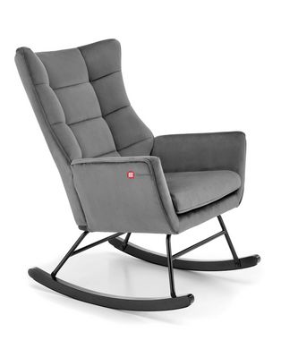 CentrMebel | Кресло-качалка BAZALTO (серый) 5