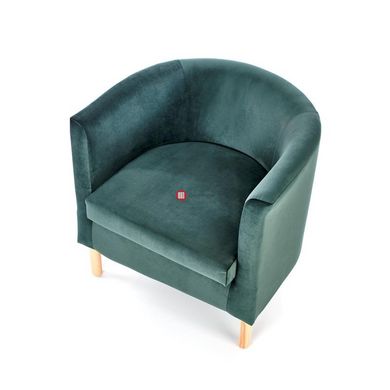 CentrMebel | Крісло для відпочинку CLUBBY 2 (темно-зелений/натуральний) 3