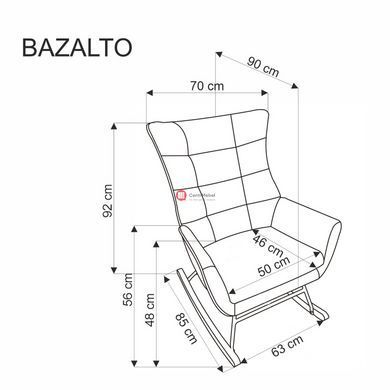 CentrMebel | Кресло качалка BAZALTO (черный) 13