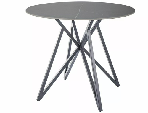 CentrMebel | Стол обеденный круглый нераскладной керамический Murano Ø 90 (серый мрамор) 1