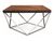 CentrMebel | Журнальний столик дерев'яний з металом 80X80 SILVER A (Горіх/Срібло) 1
