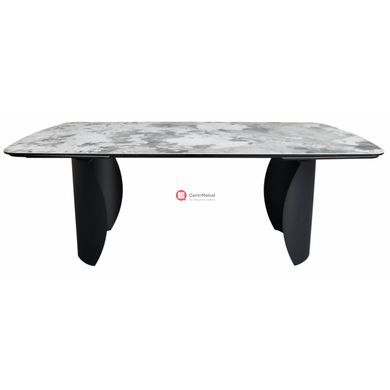CentrMebel | Стол обеденный прямоугольный раскладной керамический Palazzo Fall Art 200(300)х100 (серый мрамор) 1