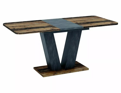 CentrMebel | Стол обеденный прямоугольный раскладной из ЛДСП Platon 136(176)х80 (дуб / серый) 1