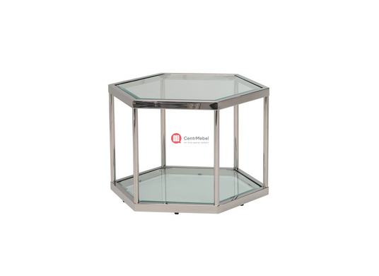 CentrMebel | Кофейный столик CK-3 (прозрачный / серебро) 1