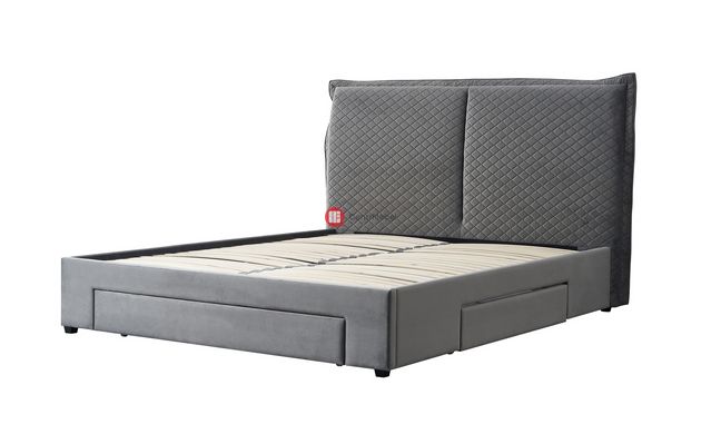 CentrMebel | Кровать BECKY 160х200 (серый) 2
