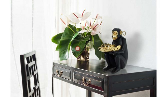 CentrMebel | Скульптура Monkey&sheet KM410 Black/Gold (чорний; золотий) 2