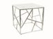 CentrMebel | Журнальний столик квадратний скляний ESCADA B II Білий мармур 2