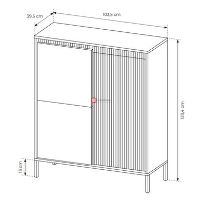 CentrMebel | Комод трехдверный для гостинной K104 SENSO (черный) 7