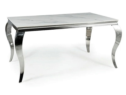 CentrMebel | Стол обеденный нераскладной керамический PRINCE CERAMIC 180х90 белый мрамор 1