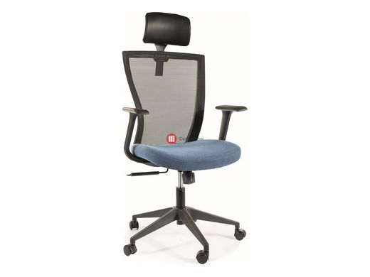 CentrMebel | Кресло офисное оборотное Q-328H Черный+Синий 1