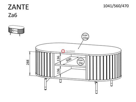 CentrMebel | Журнальний столик ZANTE 104 кашемір 7