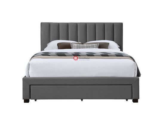 CentrMebel | Ліжко полуторне GRACE 140х200 (сірий) 3