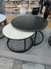 CentrMebel | Комплект журнальных столов круглых керамических FERRANTE A Черный мрамор + белый ярмур 5