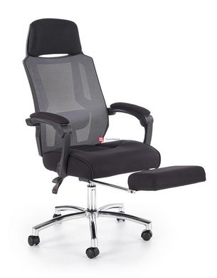 CentrMebel | Кресло офисное с подножкой FREEMAN (черный/серый) 1
